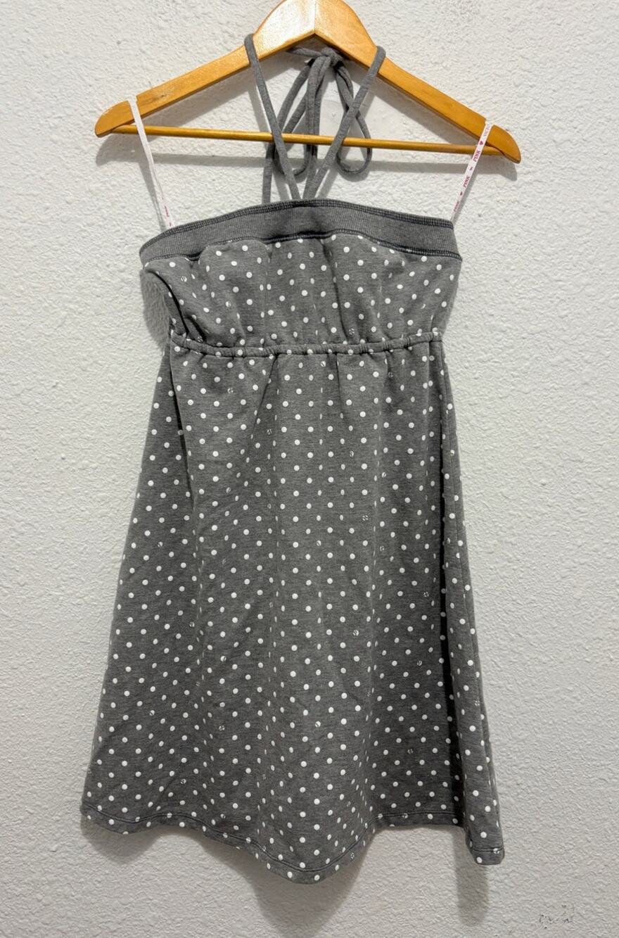 vintage y2k victoria's secret PINK babydoll halter dress french terry mini dress